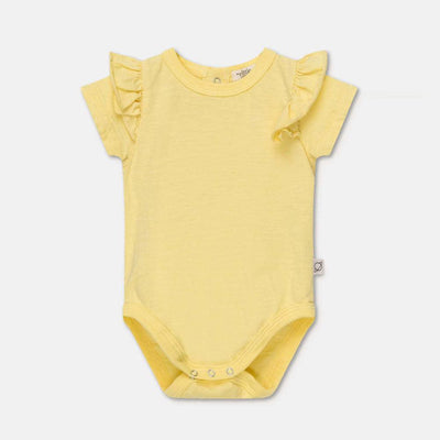 Slub Ruffle Baby Bodysuit - Yellow - Bodysuit