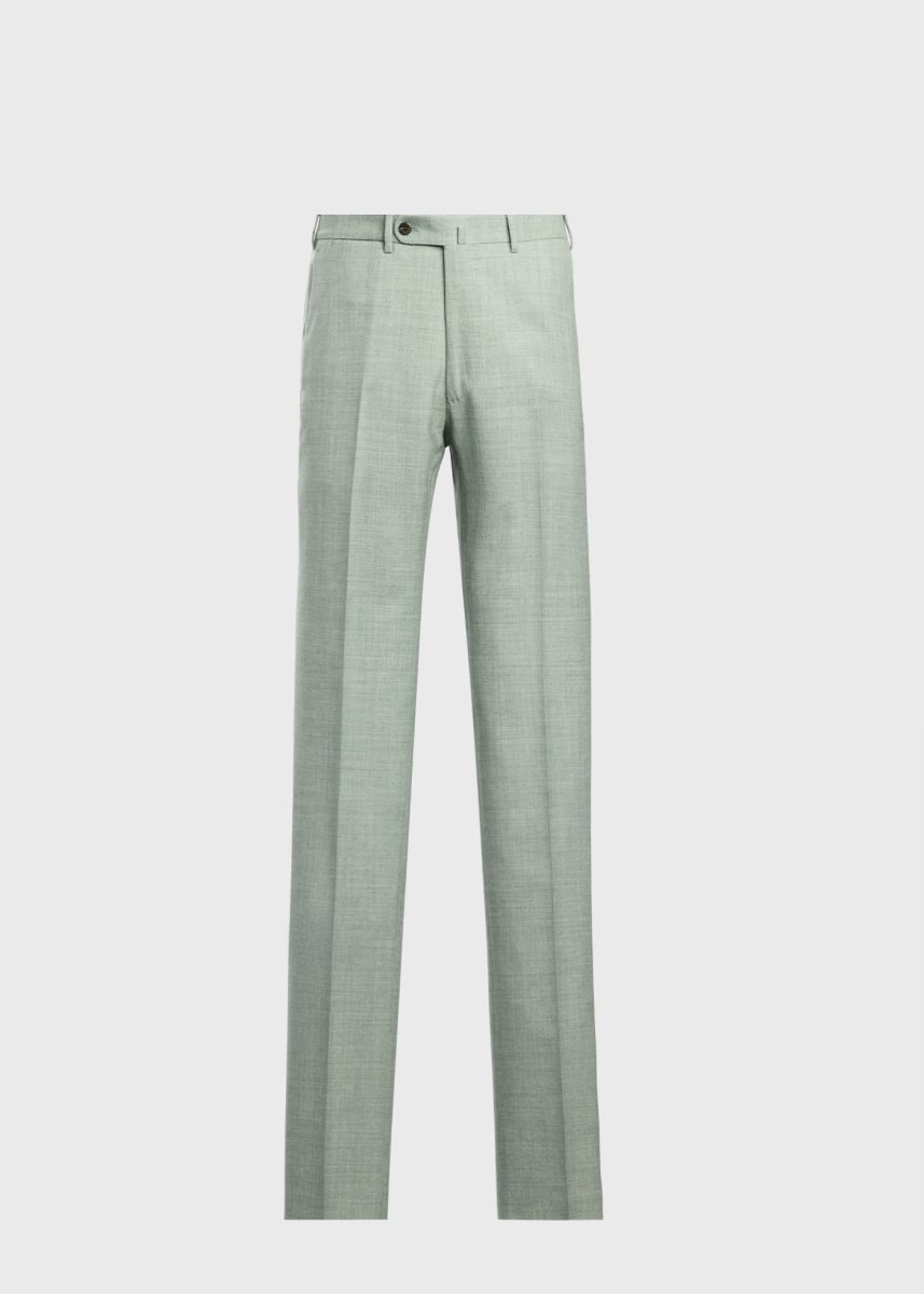 Wool Hopsack Solid Dress Trouser - Sage