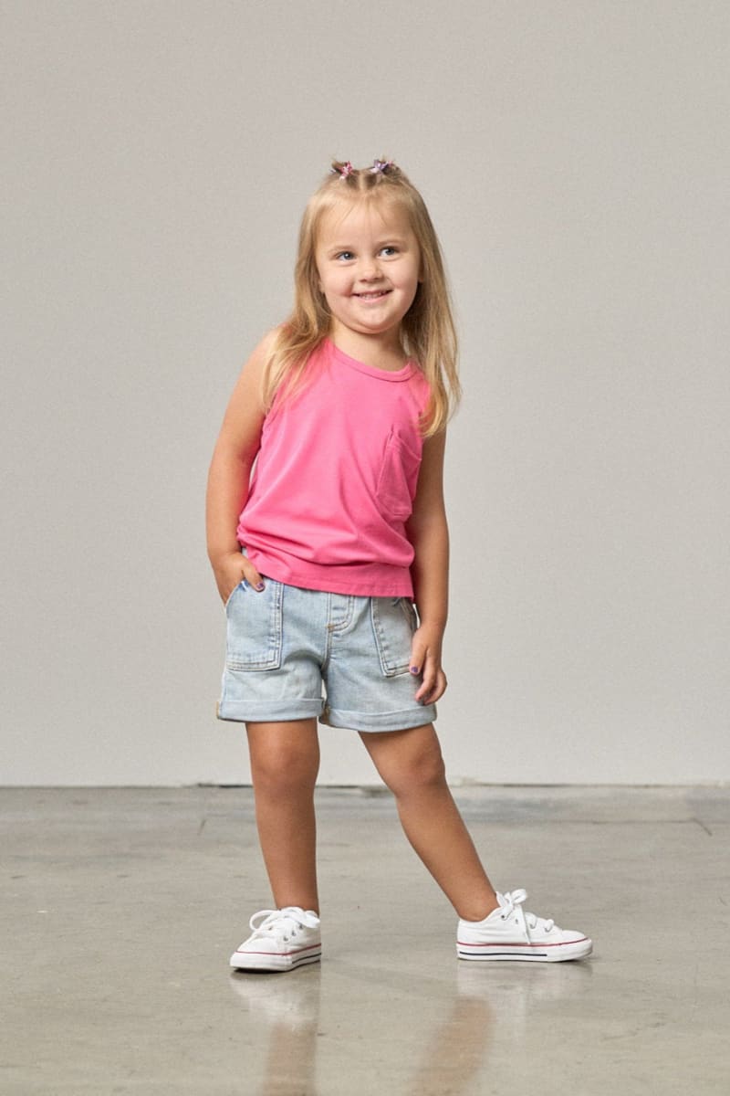 Neon Bamboo Pocket Tank - Pink