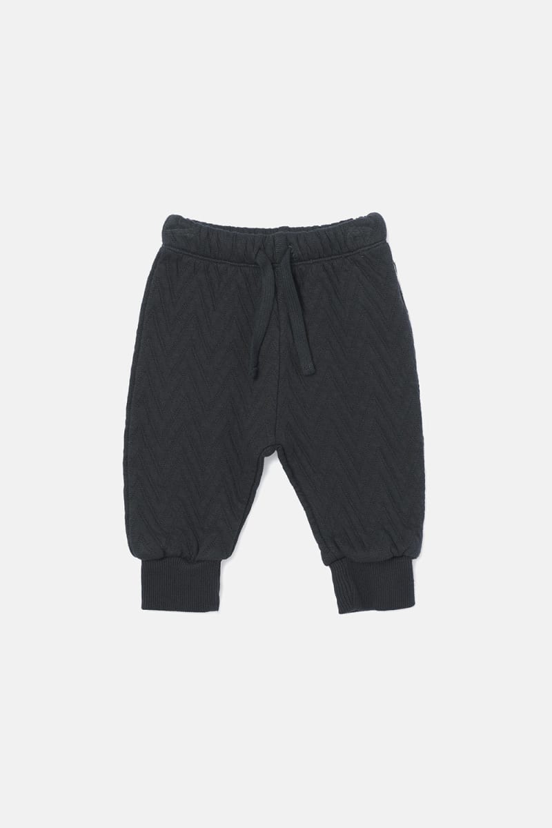 Quilted Zigzag Baby Pants - Dark Grey - Joggers