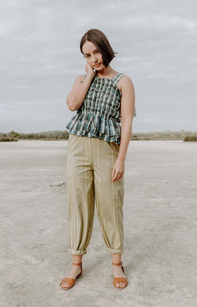 Inés Camisole - Pine Gingham