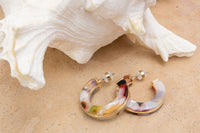 Acetate Multi-Color Hoop Earrings - Multi-Color