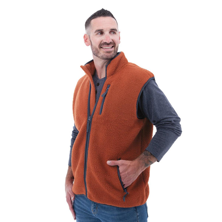Zachary Sherpa Fleece Vest - Arabian Spice