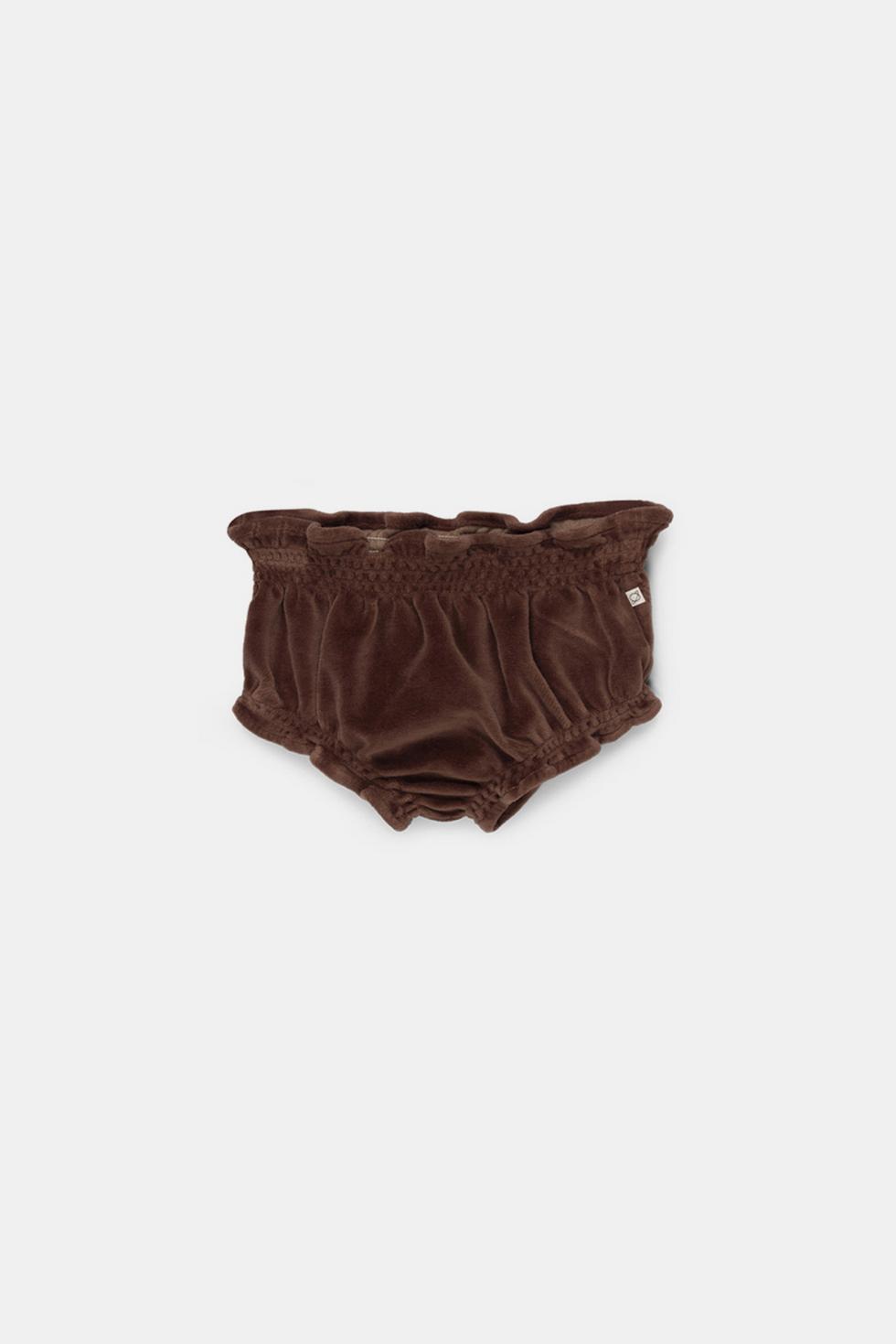 Velour baby bloomers - Brown