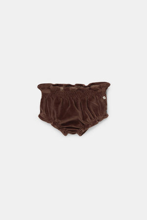 Velour baby bloomers - Brown
