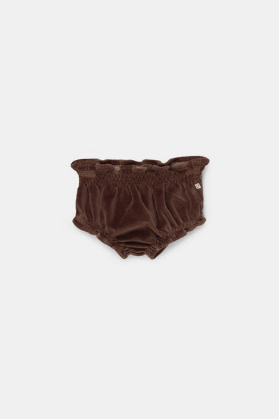 Velour baby bloomers - Brown