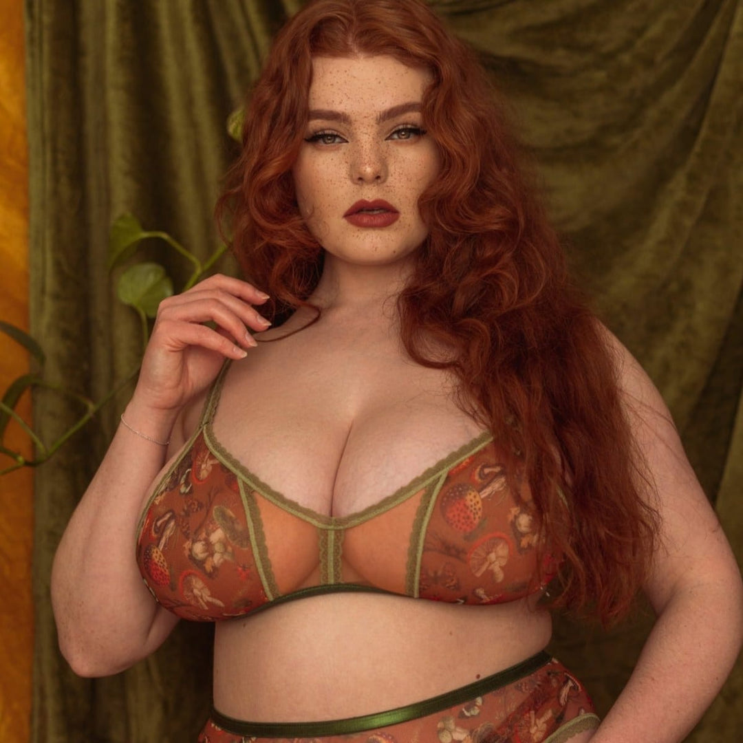 Peekaboo Mesh Adjustable Bralette - Mushroom Fairy