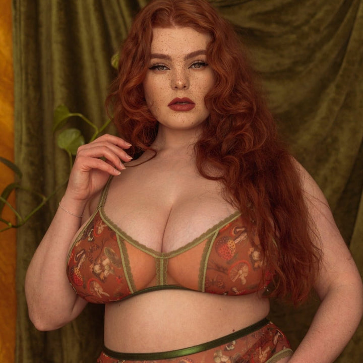Peekaboo Mesh Adjustable Bralette - Mushroom Fairy