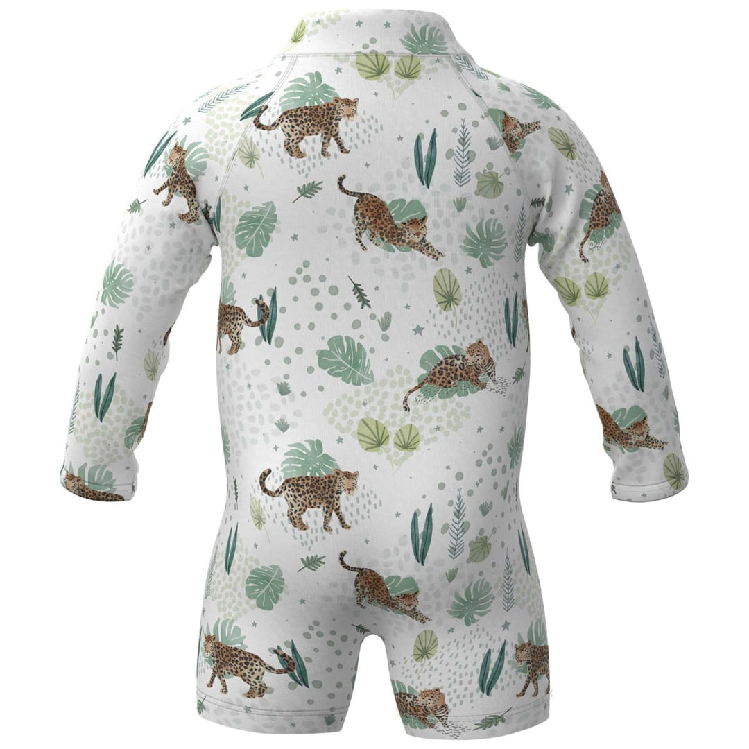 Neutral Zipper Rashguard Romper - Jaguar