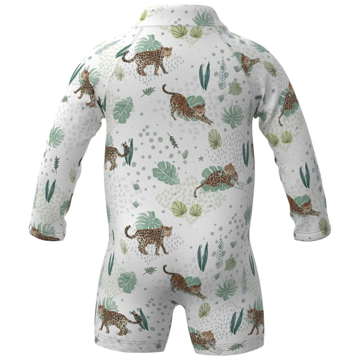 Neutral Zipper Rashguard Romper - Jaguar