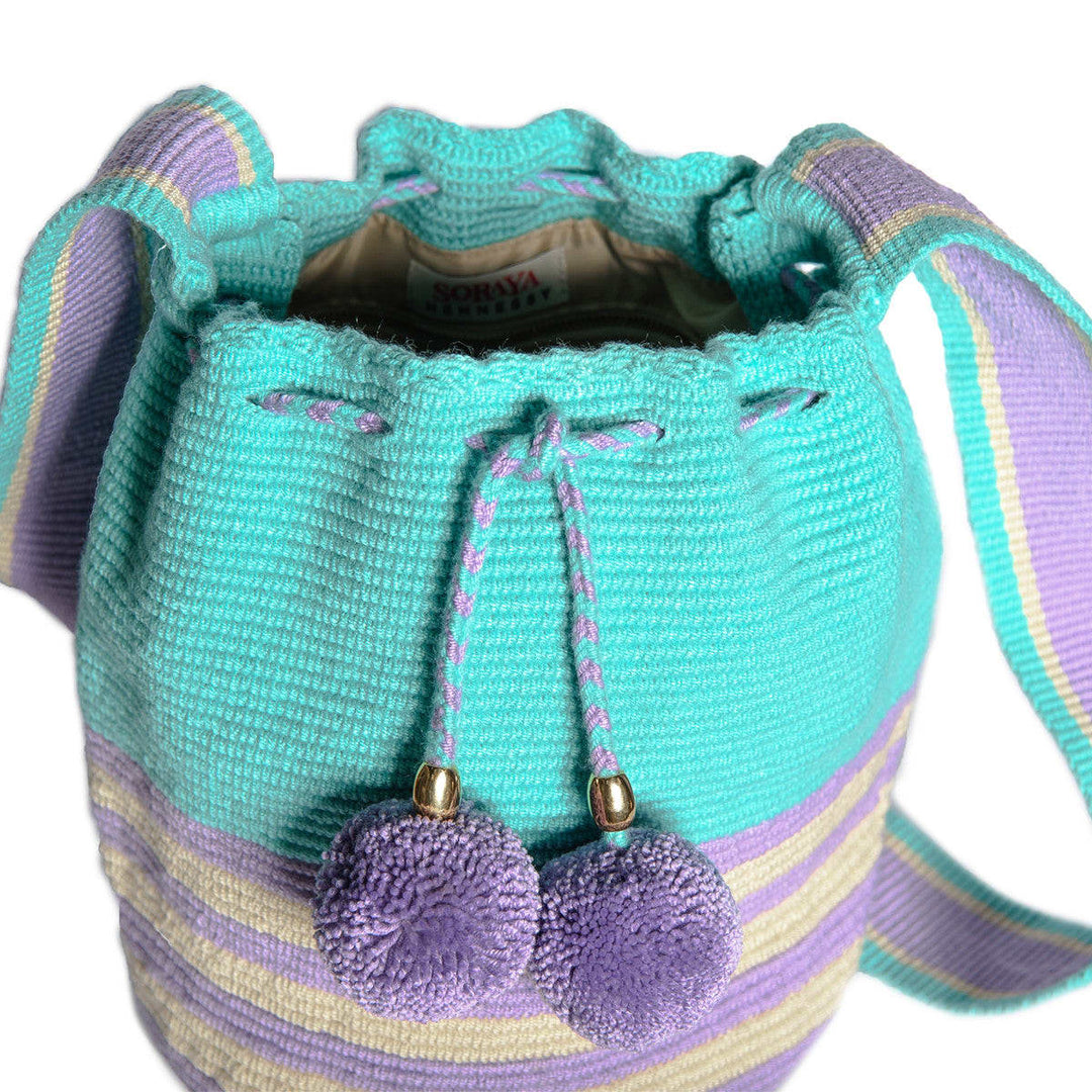 Summer Pastel Stripes Bucket Bag