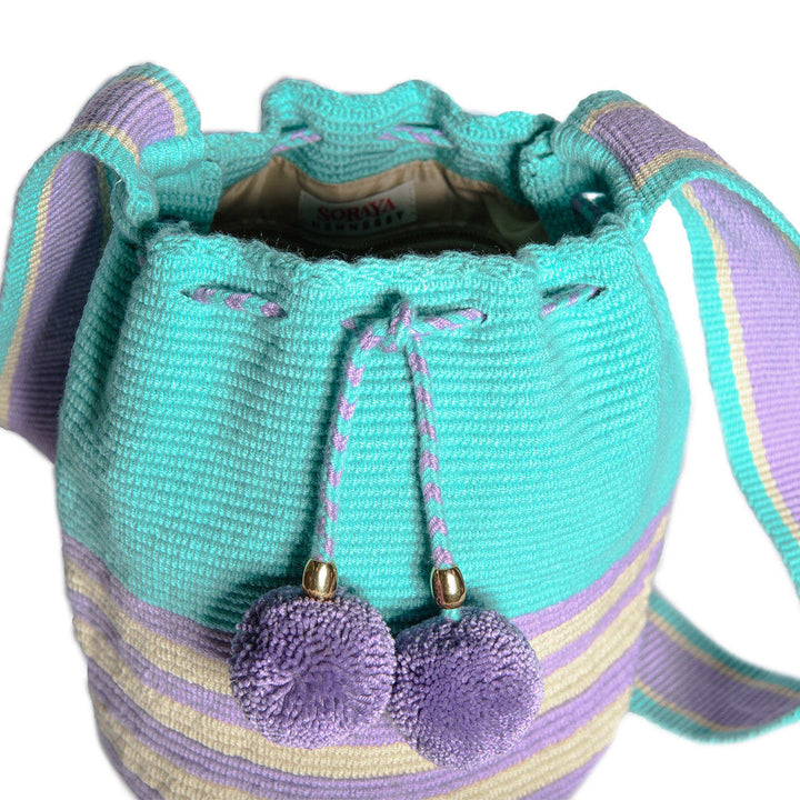 Summer Pastel Stripes Bucket Bag
