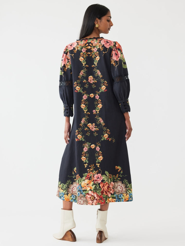 Tara Dress - Black Victorian Floral