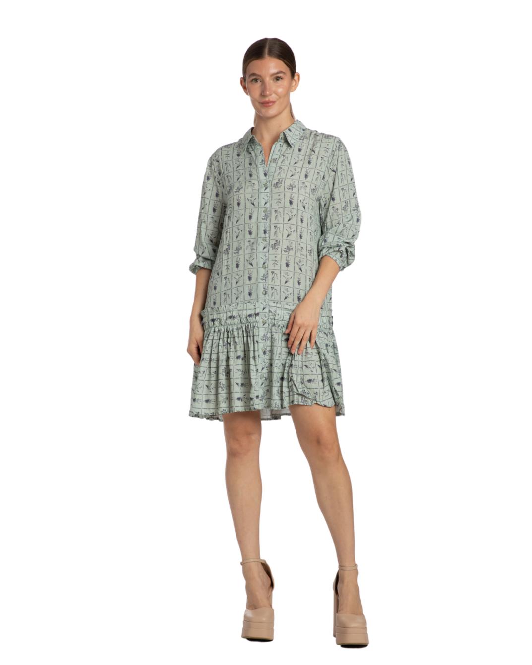 Harper Dress - Sage Stamp