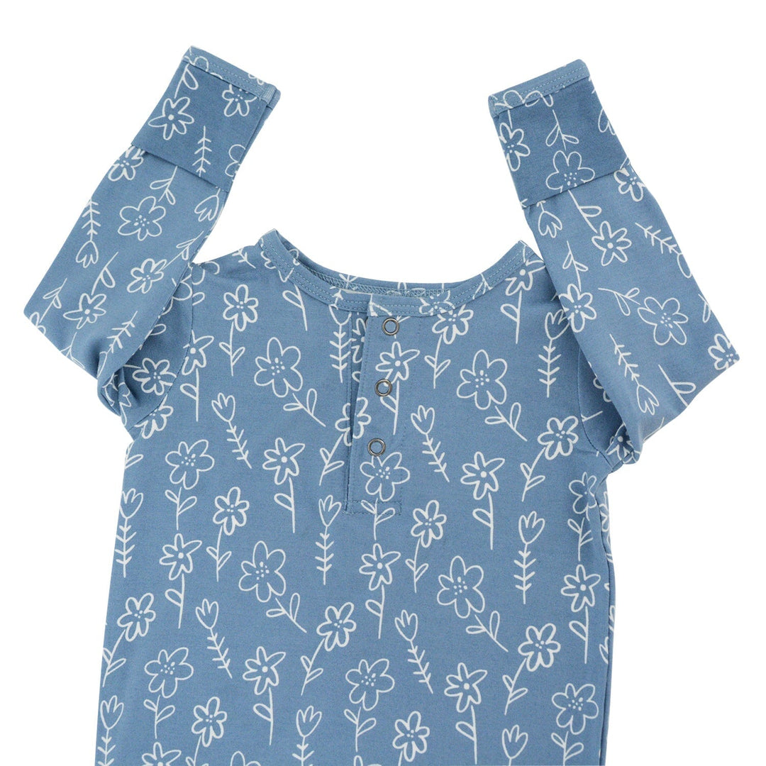 Ruffle Gown - Blue Doodle