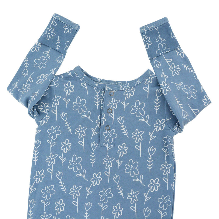 Ruffle Gown - Blue Doodle