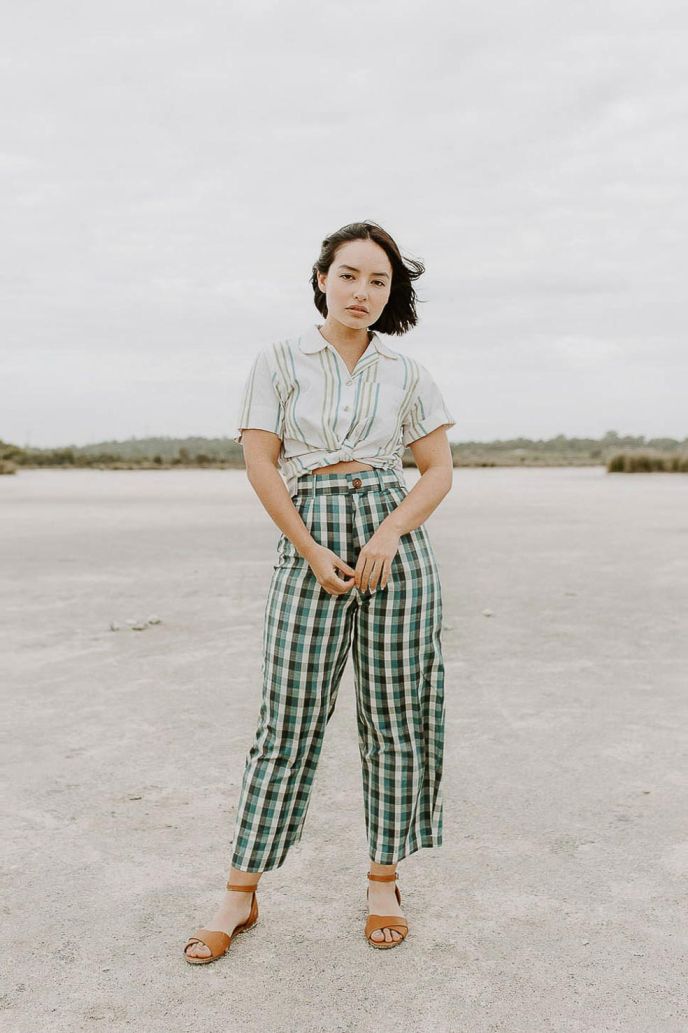 Sadia Pants - Pine Gingham