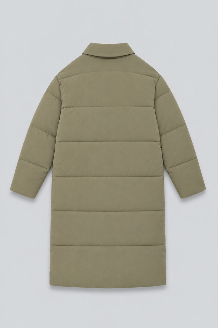 Long Puffer Coat - Sage
