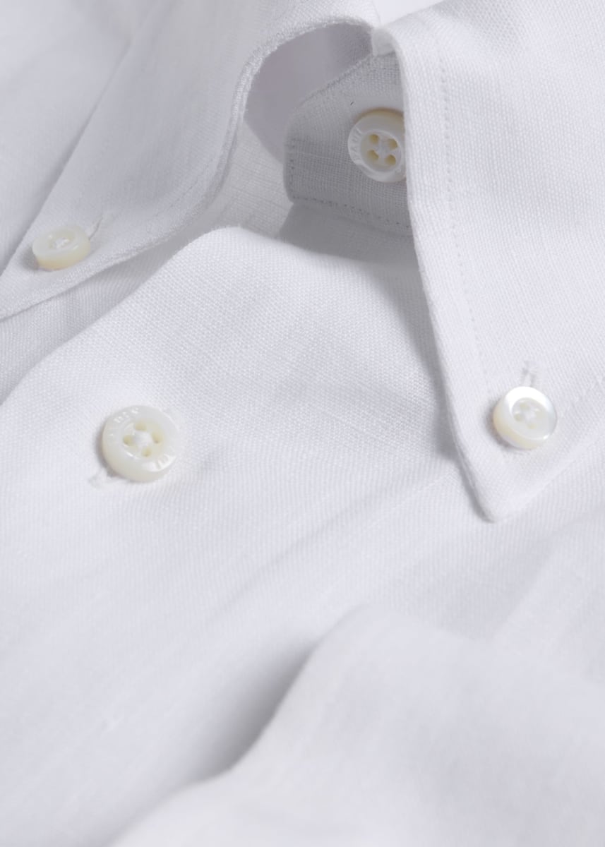 Linen Logo Sport Shirt - White