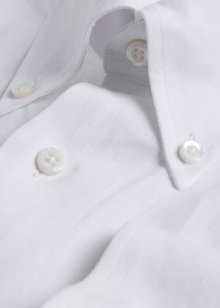 Linen Logo Sport Shirt - White