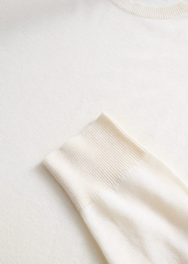 Silk Cashmere Crewneck - White