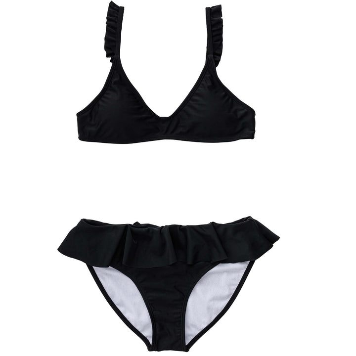 Sustainable Frilled Bikini - Black