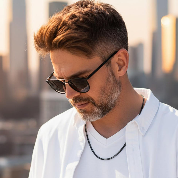 Black Plated Chain Link Classic Necklace