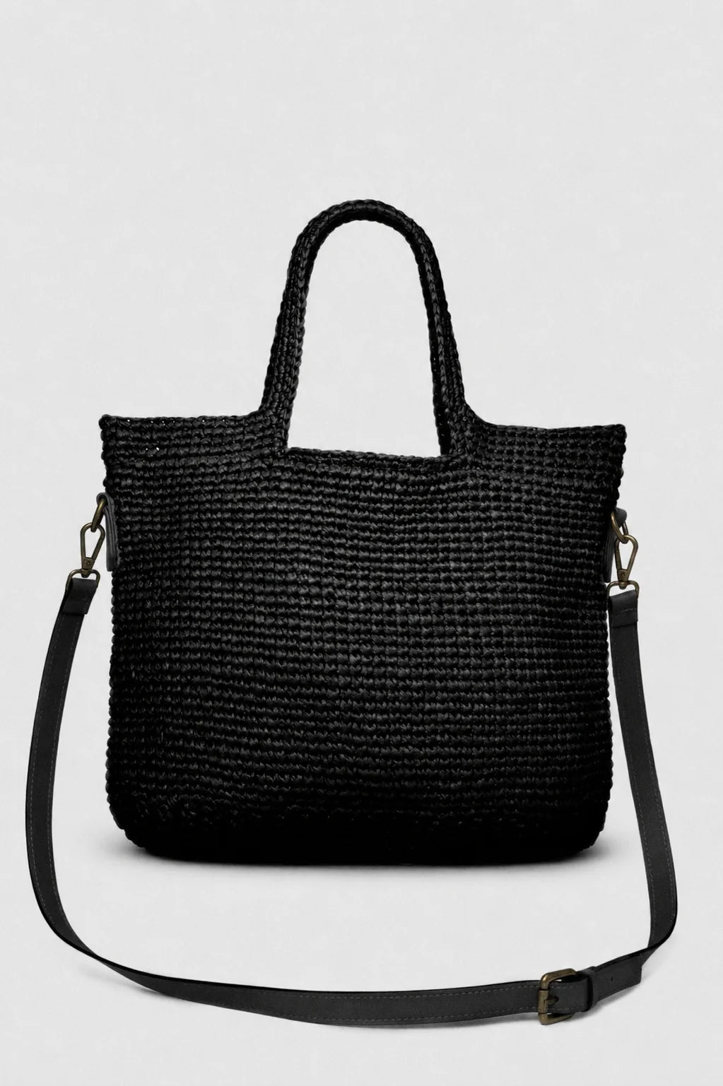 The LIDO Straw Tote - Black