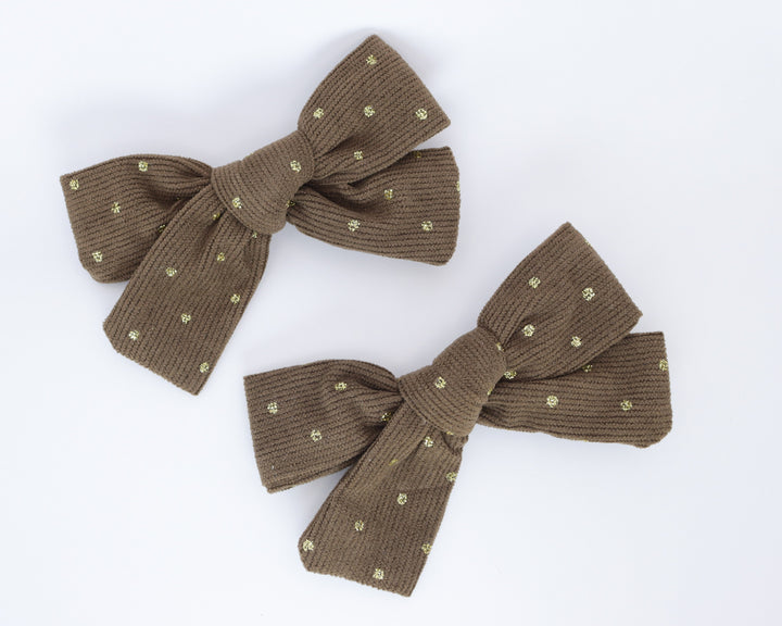 Sparkle Dot Bow Clips (Set of 2)