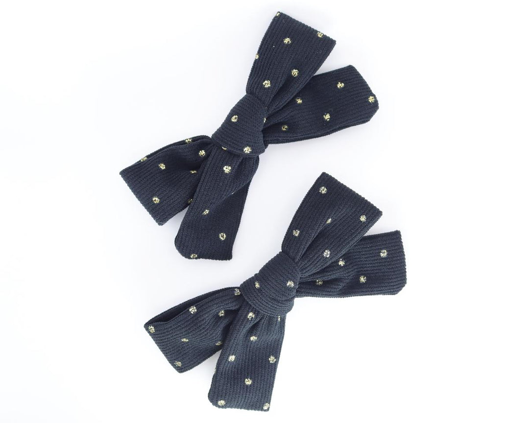 Sparkle Dot Bow Clips (Set of 2)