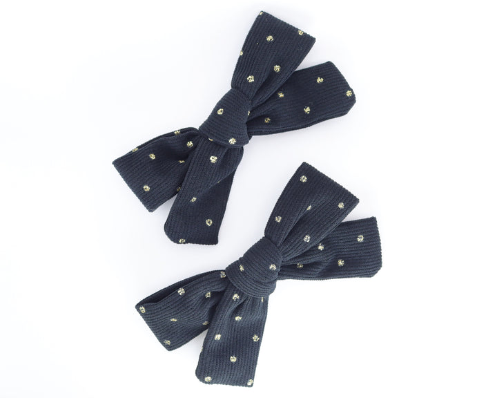 Sparkle Dot Bow Clips (Set of 2)