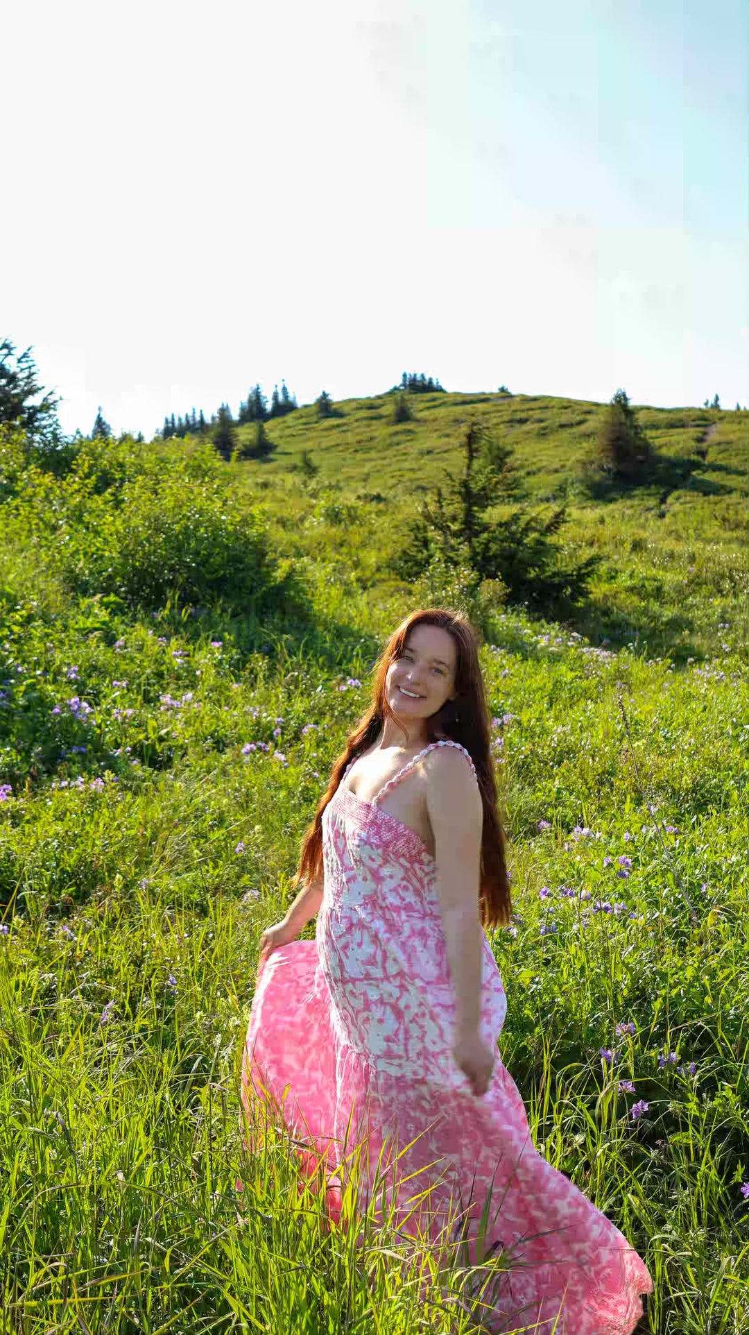 Kira Schiffli Maxi Dress - Pink