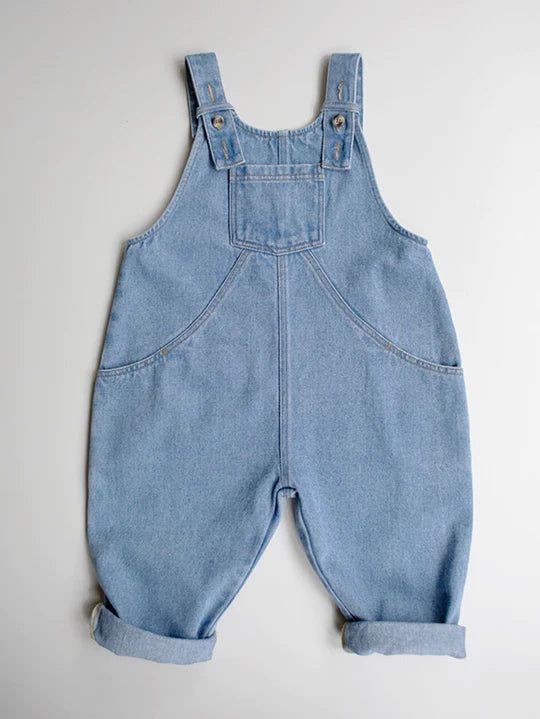 The Oversized Denim Dungaree - Light Denim One Pieces The Simple Folk 