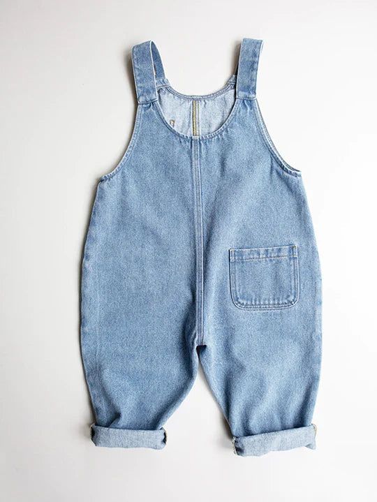 The Oversized Denim Dungaree - Light Denim One Pieces The Simple Folk 