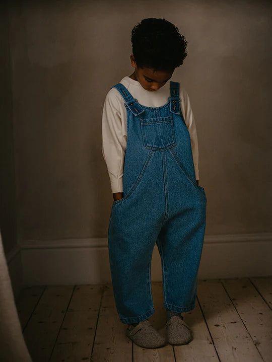 The Oversized Denim Dungaree - Light Denim One Pieces The Simple Folk 