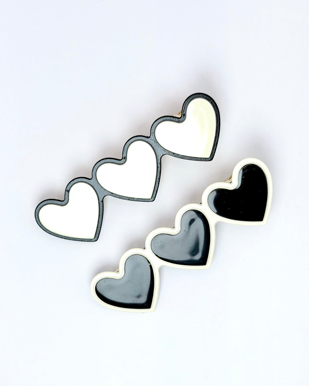 Retro Hearts Bar Clips (Set of 2)