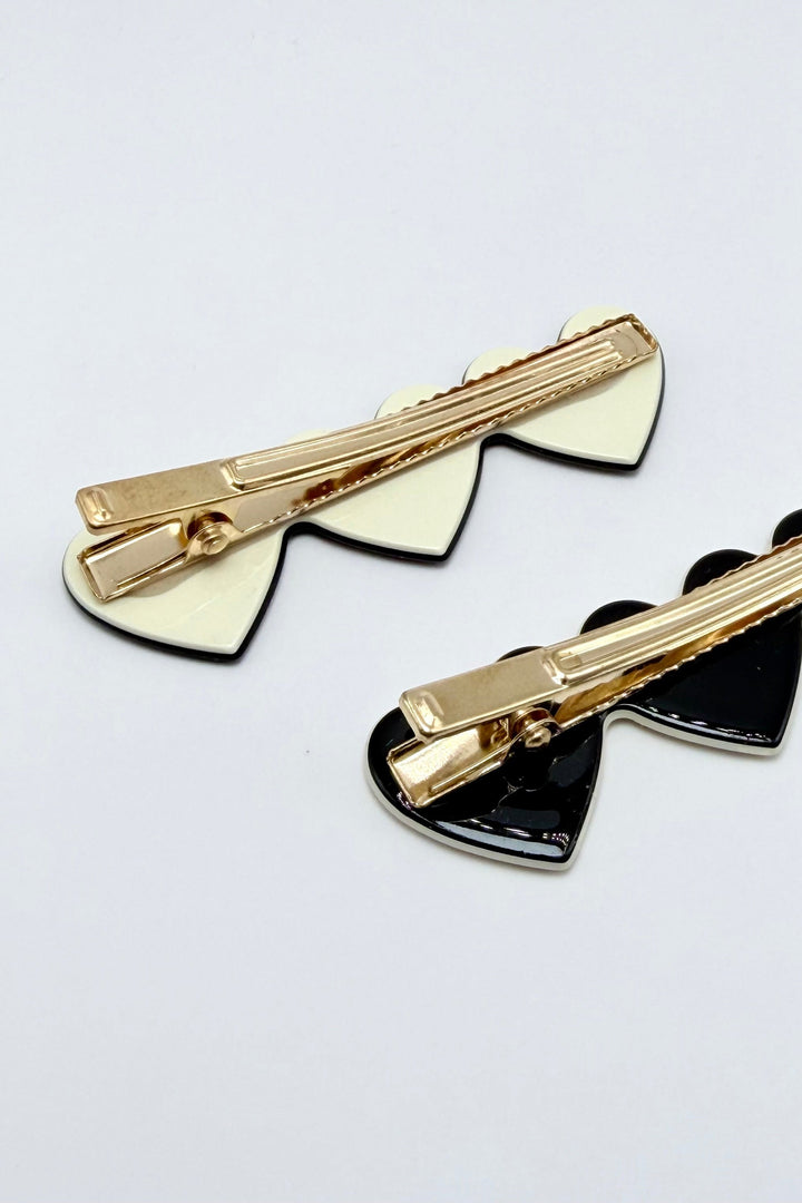 Retro Hearts Bar Clips (Set of 2)