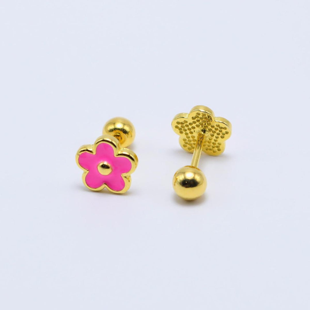 Flower Earrings (14K Gold Plated)