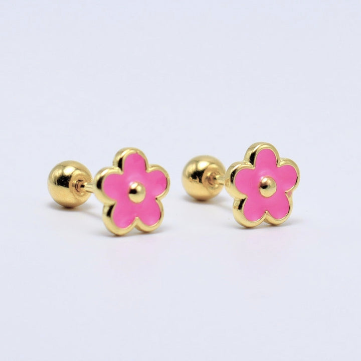 Flower Earrings (14K Gold Plated)