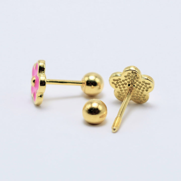 Flower Earrings (14K Gold Plated)