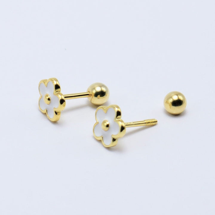 Flower Earrings (14K Gold Plated)