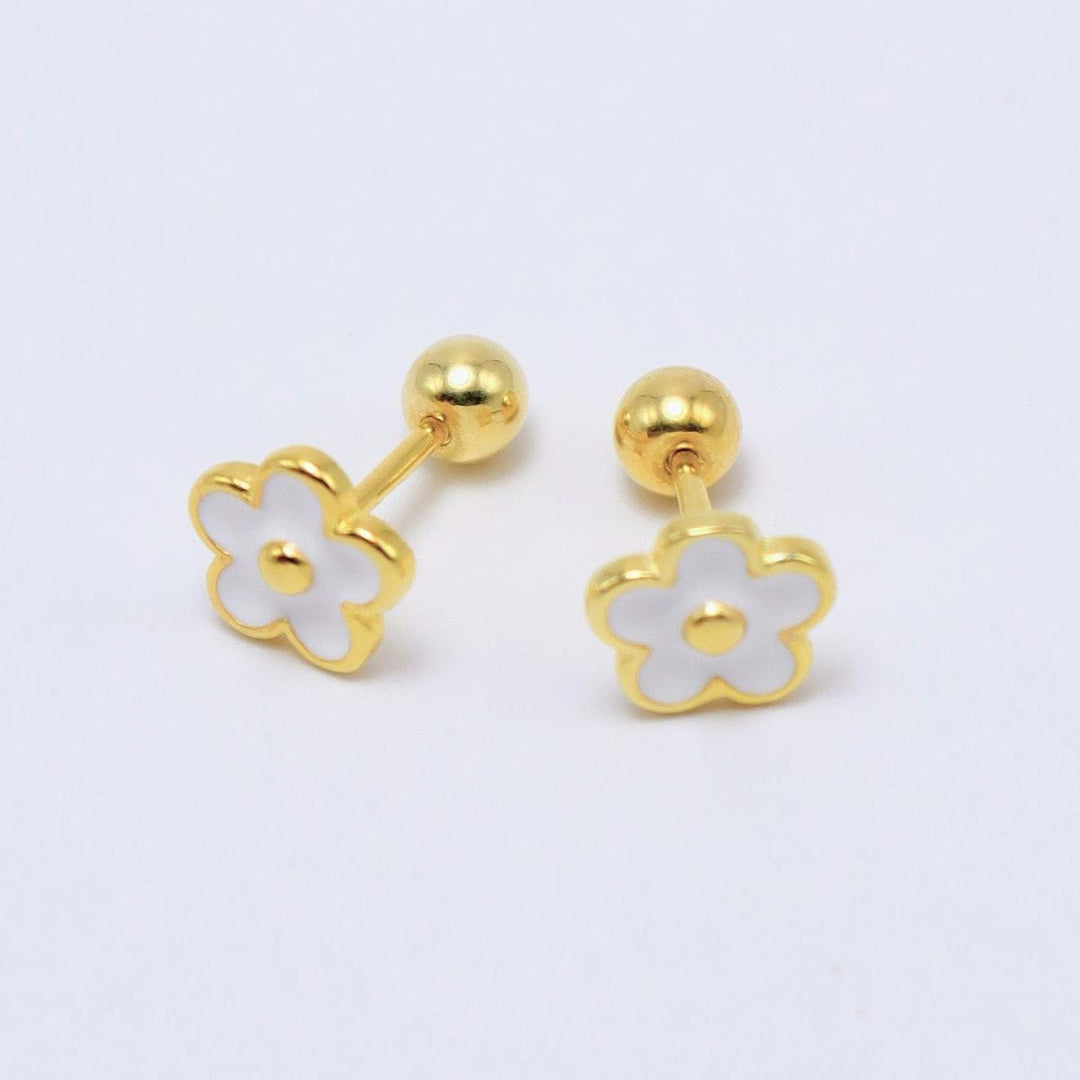Flower Earrings (14K Gold Plated)