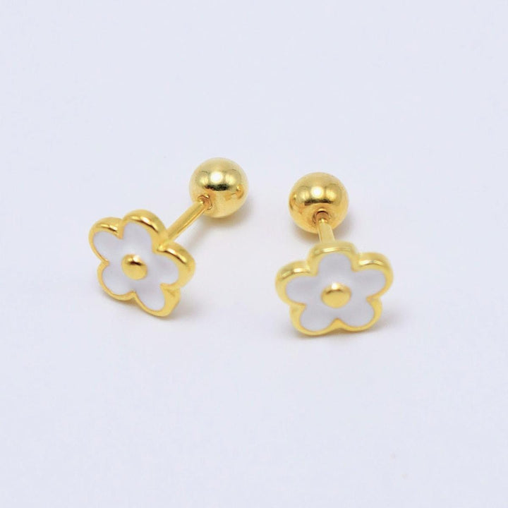 Flower Earrings (14K Gold Plated)