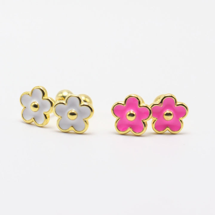 Flower Earrings (14K Gold Plated)