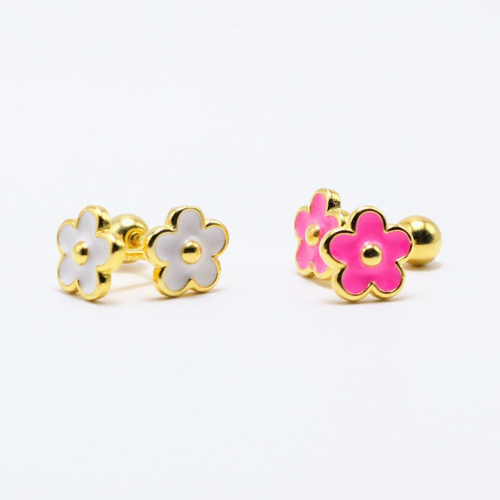 Flower Earrings (14K Gold Plated)