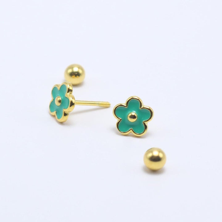 Flower Earrings (14K Gold Plated)