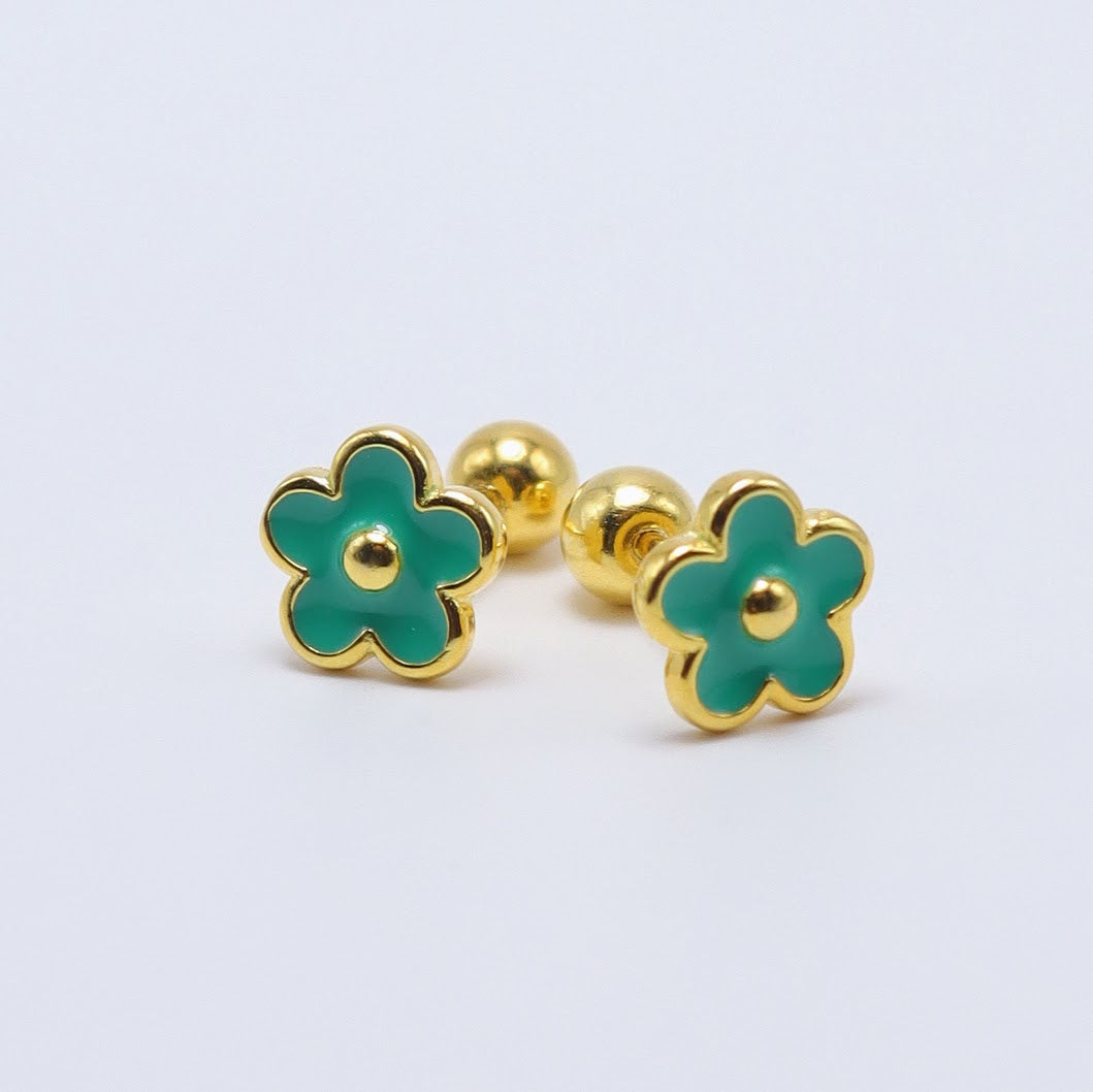 Flower Earrings (14K Gold Plated)