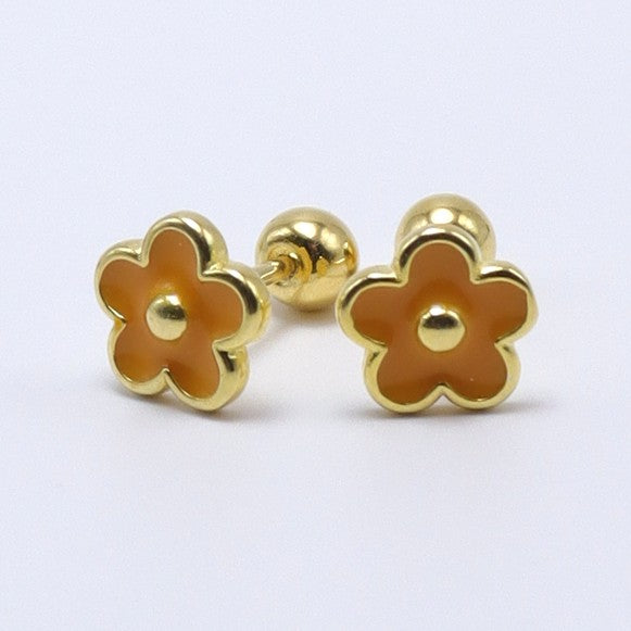 Flower Earrings (14K Gold Plated)