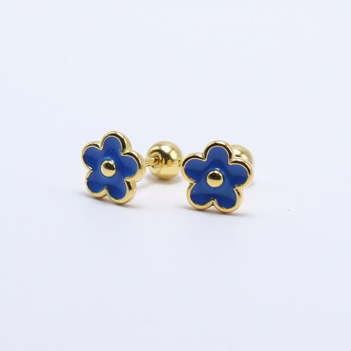 Flower Earrings (14K Gold Plated)
