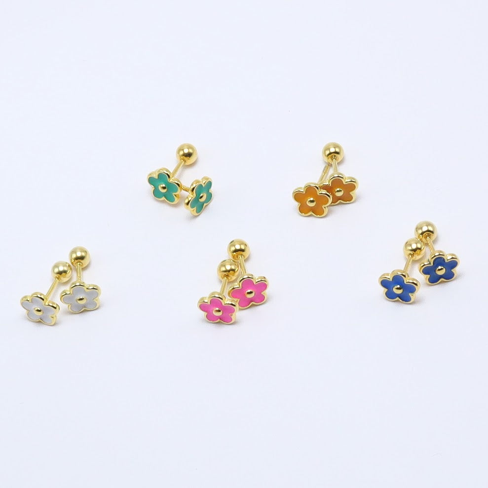 Flower Earrings (14K Gold Plated)